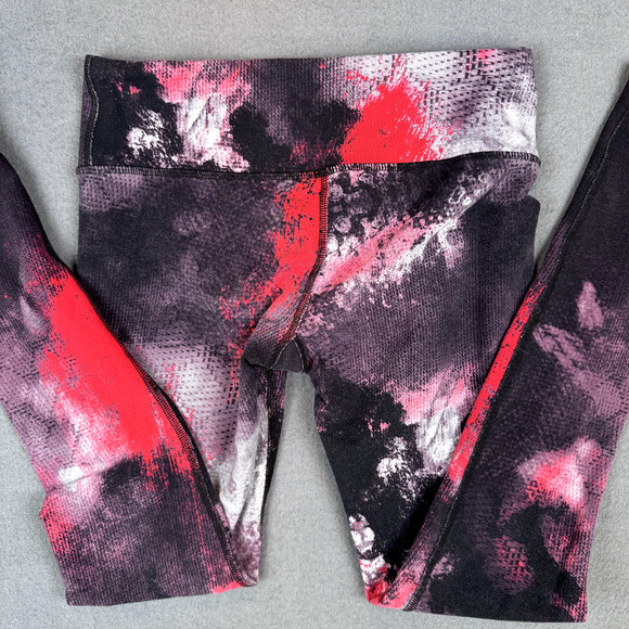 ALO Yoga Pants - Alo Yoga Airbrush Full Length Ruby Red Smoke Leggings Womens Size Small